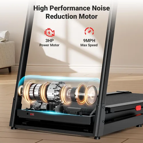 Miniatura 4 de THERUN Cinta de correr con inclinación, 0-12% de inclinación automática para correr y caminar, capacidad de peso de 300 libras, banda ancha, 3.0HP