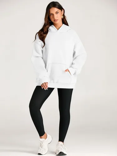 Miniatura 6 de EFAN - Sudadera con capucha para mujer - Sudadera de vellón sobredimensionada con mangas largas para otoño e invierno, ropa de moda inspirada