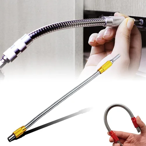 Miniatura 9 de Soporte universal para puntas de extensión flexible de metal, tubo de extensión flexible, destornillador de impacto de eje flexible de 11.8 A-Plata