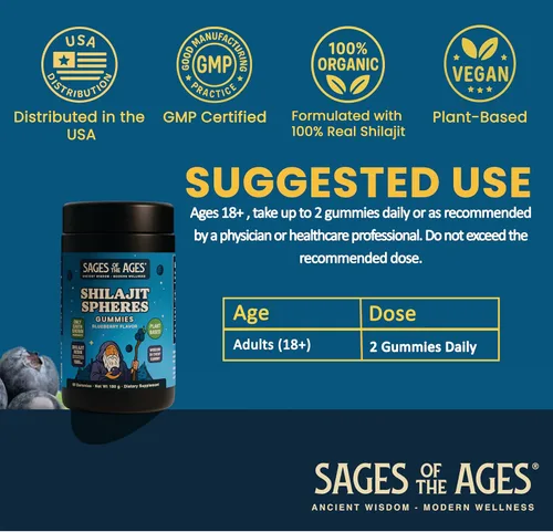 Miniatura 3 de Gomitas Shilajit – 1500 mg de shilajit del Himalaya para hombres Energía y Resistencia – Complejo de ácido fúlvico puro – Orgánico, vegano, sin OMG