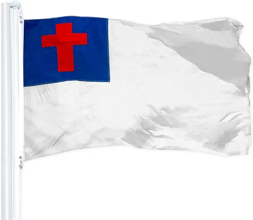 Miniatura 11 de G128 - Bandera Cristiana 1 x 1.5 pies Serie ToughWeave, bordada en poliéster 300D Bandera religiosa, diseño bordado, para interior/exterior