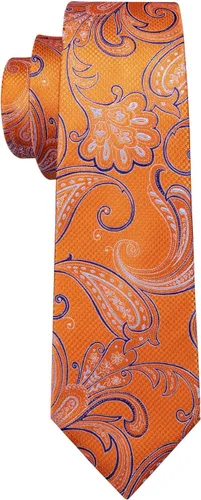 Miniatura 234 de Barry.Wang - Juego de corbata de seda para hombre, diseño de cachemira, pañuelo y gemelos de bolsillo