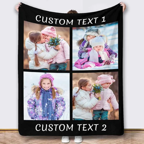 Miniatura 20 de Mantas de fotos, 5 fotos, mantas y mantas personalizadas, manta de fotos personalizada, regalos para familiares, amigos, hombres, mujeres y niños