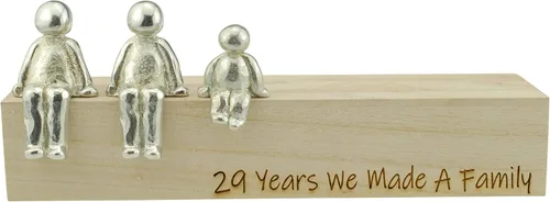 Miniatura 2 de Idea del 29 aniversario – 29 años que hicimos un adorno de metal familiar – Elige tu combinación familiar (1 niño)