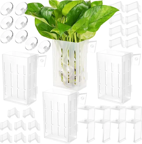 Miniatura 12 de Borlech Soporte de Planta de Acuario Grande Mejorado con Ganchos y Ventosas para Cultivo de Plantas Acuapónicas en Tanque de Peces y Decoraciones