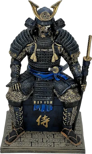 Miniatura 2 de LOOYAR Estatua de guerrero samurai antiguo medieval zombi de resina, figura decorativa artesanal para sala de estar, porche, oficina, escritorio