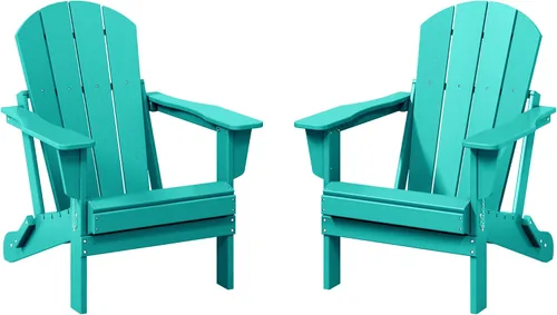 Miniatura 21 de WestinTrends Malibu HDPE - Silla plegable Adirondack de polietileno para exteriores, color negro