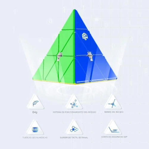 Miniatura 2 de GAN Pyraminx 36 imanes, rompecabezas de pirámide magnética de velocidad, cubo triangular sin calcomanías (estándar)