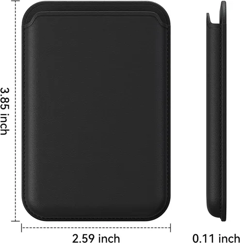 Miniatura 5 de Tarjetero magnético más fuerte de piel RFID para iPhone 16 Series, accesorios Mag-Safe para iPhone 17/16/15/14/13/12 y Pro/Promax, negro