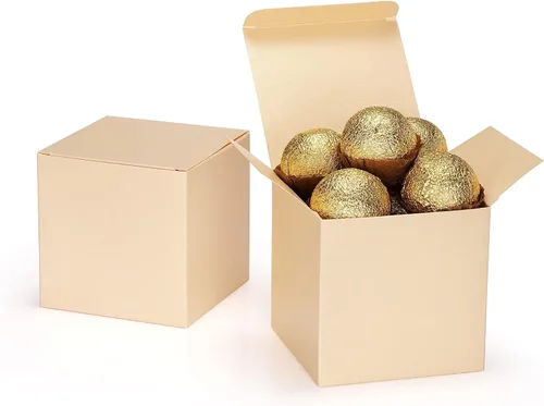 Miniatura 22 de Quotidian Cajas de regalo plegables de papel perlado italiano vintage con purpurina y tapas, de 3 x 3 x 3 pulgadas (7.6 x 3.0 x 3.0 x 3.0 in)