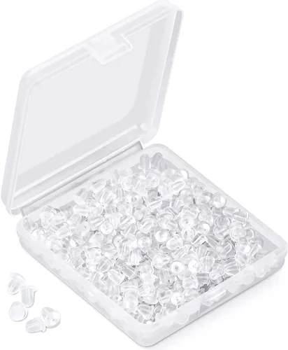 Miniatura 11 de Parte trasera de silicona para aretes, almohadillas suaves y transparentes de seguridad para los oídos, topes de embrague, repuesto para anzuelos