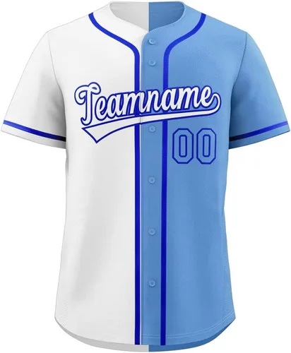 Miniatura 6 de Camiseta de béisbol dividida personalizada con botones y número de nombre cosido personalizado para hombres/mujeres/niños