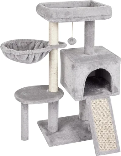 Miniatura 8 de FISH&NAP Lindo árbol para gatos, torre para gatos de interior, condominio de sisal, postes rascadores con plataforma de salto, muebles para gatos