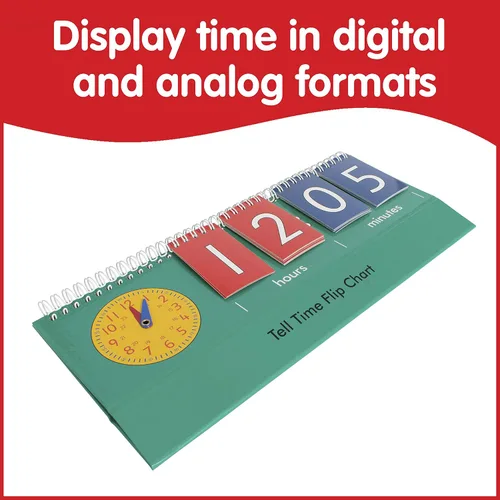 Miniatura 2 de edxeducation Rotafolio de tiempo Reloj de enseñanza para niños Aprende a decir la hora con formatos analógicos y digitales