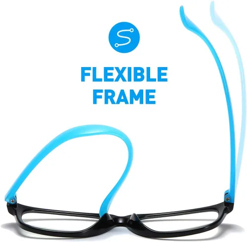 Miniatura 7 de DYLB Lentes de bloqueo de luz azul para niños y niñas, paquete de 2, anteojos de computadora para niños de 3 a 9 años, antiluz azul y dolor de Negro