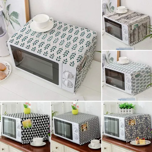 Miniatura 2 de AKOAK 1 paquete de 11.81 x 35.43 pulgadas, cubierta antipolvo para microondas y cocina para el hogar, funda de horno de lino y algodón con bolsa