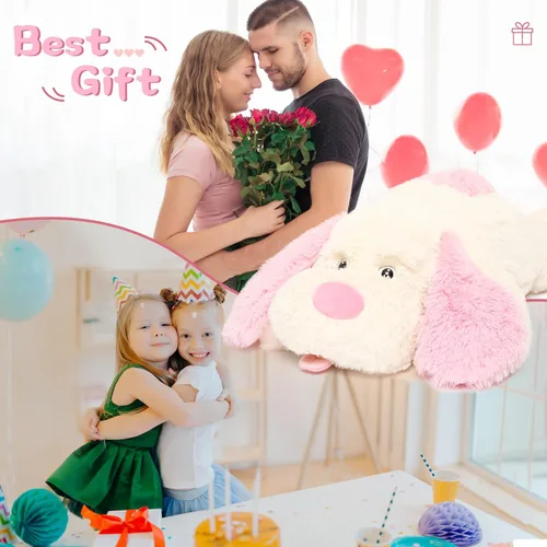 Miniatura 5 de MorisMos Animales de Peluche de Perro Gigante, Perro de Peluche Grande de 31 pulgadas, Almohada Suave de Cachorro Grande de Peluche, Regalos