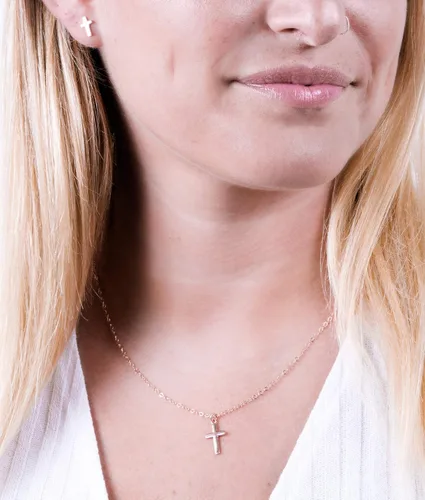 Miniatura 25 de Collar de cruz de oro para mujer, collares con colgante de cruz minimalista, longitud de 16 a 18 pulgadas, joyería cristiana hecha a mano, regalo