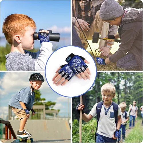 Miniatura 7 de Accmor Kids Fishing Gloves, Kids Sport Gloves, Kids Cycling Gloves, Children Full Finger Gloves for Cycling Camping Fishing Parkour Outdoor Sports