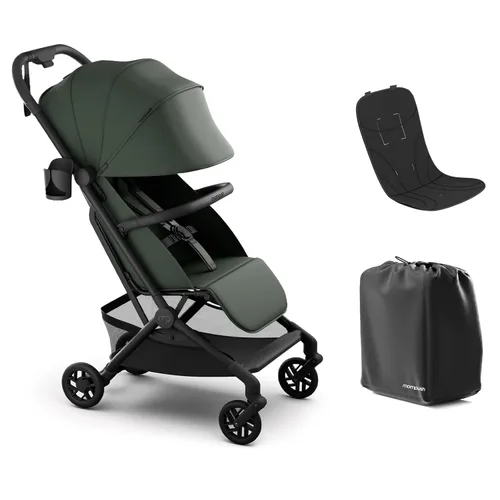Mompush Velo - Cochecito de viaje ligero, diseño compacto y apto para aviones con plegado con una sola mano, reclinable, desde recién nacido hasta