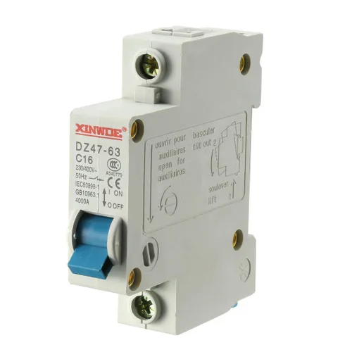 Miniatura 6 de uxcell 1 poste 10A 230/400V de baja tensión disyuntor miniatura montaje en carril DIN DZ47-63 C10