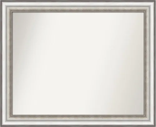 Miniatura 62 de Amanti Art Espejo de baño plateado para sobre el fregadero, 26 x 26 pulgadas, espejo cuadrado de plata antigua, marco de madera tradicional mediano