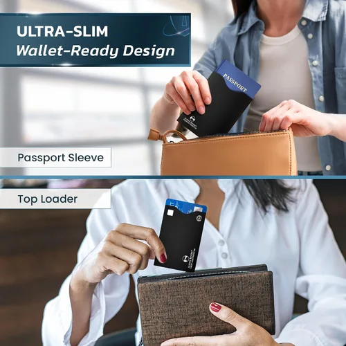 Miniatura 5 de 18 fundas de bloqueo RFID (14 soportes para tarjetas de crédito y 4 protectores para pasaportes) conjunto de protección premium contra robo