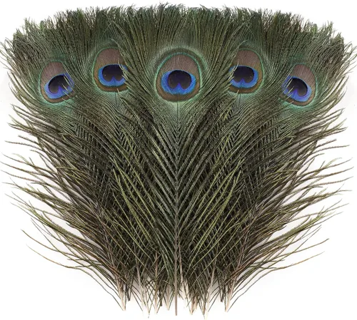 Larryhot Plumas naturales de pavo real a granel – 40 plumas de 10 a 12 pulgadas para manualidades, bodas, hogar y decoraciones de fiesta de