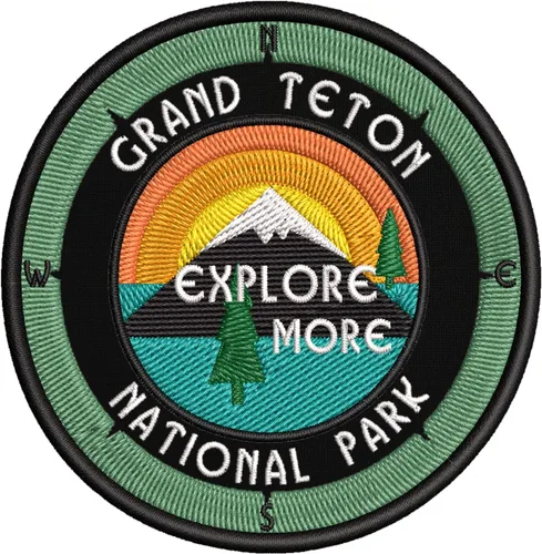 Parque Nacional Grand Teton, Wyoming - Explora más - Parche bordado de 3.5 pulgadas para planchar o coser para vacaciones, recuerdo, viajes,