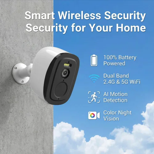 Miniatura 3 de Cámaras de seguridad 2K inalámbricas para exteriores con WiFi 2.4G/5G, cámaras Tuya alimentadas por batería para seguridad del hogar, detección