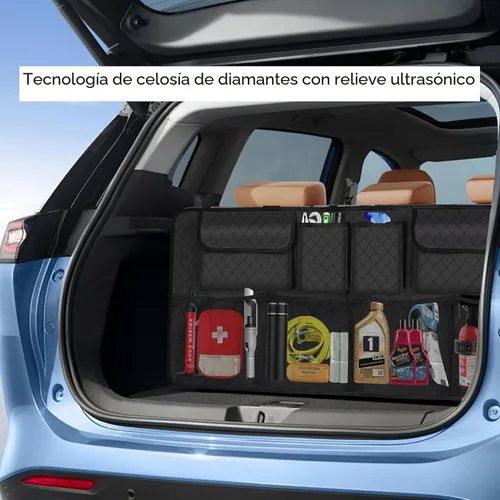 Miniatura 6 de Organizador y almacenamiento para maletero de automóvil, accesorios de almacenamiento colgantes para asiento trasero de gran capacidad, organizador
