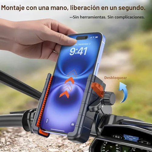 Miniatura 5 de Soporte para Teléfono de Motocicleta Anti Vibración de 3ª Generación, Soporte para Teléfono de Bicicleta, Soporte para Teléfono Celular de Manillar