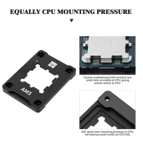 Miniatura 6 de Thermalright ASF Black V2 AM5 Portaprocesador, Marco de Seguridad Fijo AM5, Marco de Seguridad AM5, Marco de Sujeción Correctivo Anti-Doblado, Marco