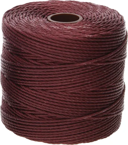 Miniatura 37 de The Beadsmith S-Lon - Cordón de nailon trenzado de 0.020 in para cuerda, color rojo oscuro, TEX210, carrete de 77 yardas