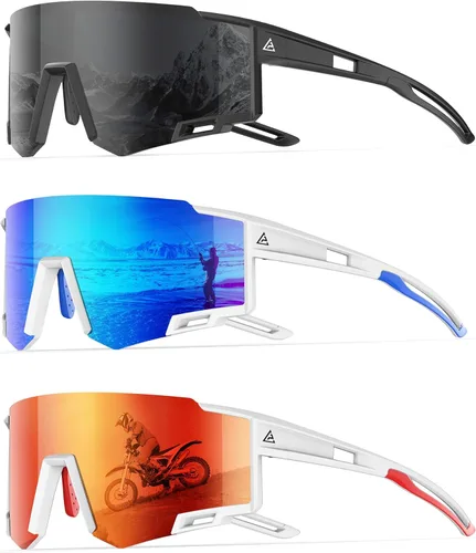 Miniatura 12 de KALIYADI Gafas de sol deportivas para hombre, polarizadas, gafas de sol para mujer, gafas de sol para correr con UV400 para pesca y ciclismo