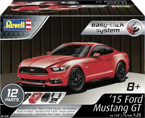 Miniatura 3 de Revell 85-1238 2017 Ford Mustang GT Kit de modelo de coche 1:25 Escala 12-Piezas Nivel de habilidad 2 Kit de construcción de modelo de plástico
