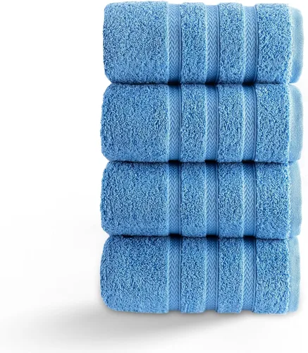 HALLEY Paquete de 4 toallas de mano turcas de alta calidad (4 piezas) de 650 GSM, altamente absorbentes, súper suaves, 100% algodón, 4 toallas de