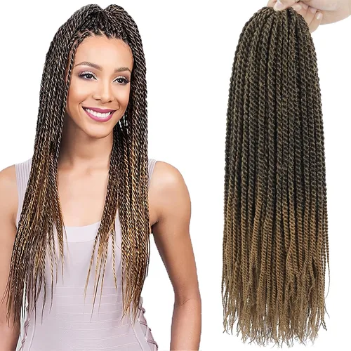Miniatura 20 de Trenzas de Ganchillo Senegalesas Twist Cabello de Ganchillo 7 Paquetes Pre Enrollado Micro Trenzas Senegalesas Twist Cabello Trenzado Trenzas