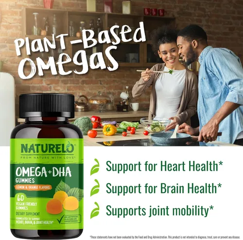 Miniatura 4 de NATURELO Suplemento vegetariano de DHA y Omega 3 de algas y aceite de semillas de chía para la salud del corazón, el cerebro y las articulaciones
