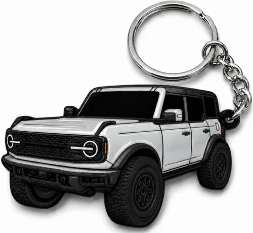 Miniatura 13 de Accesorios de Llavero Bronco 4 puertas llavero Fob Cubierta Modificaciones geniales compatibles con Ford Bronco 2022 2023 2024 Blanco