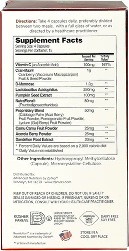Miniatura 2 de Píldoras Zahlers UTI para el tracto urinario y la vejiga de arándano concentrado, enriquecidos con vitamina C, certificado Kosher, 1
