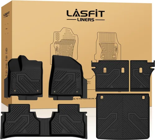 Miniatura 24 de LASFIT Alfombrillas de suelo y tapete de carga para Kia K4 2026 2025 para todo tipo de clima, TPE ajuste personalizado, juego completo