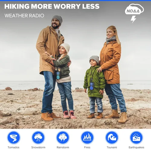 Miniatura 5 de Wishouse Walkie Talkies para Niños y Adultos - Radios de 2 Vías Recargables de Largo Alcance, Regalo, Accesorios para Senderismo, Equipo de Camping