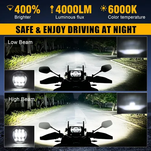 Miniatura 5 de SUPAREE Faro delantero LED para motocicleta de 5.75 pulgadas con halo DRL y señal de giro Plug & Play de 5-3/4 pulgadas Faro delantero de proyección