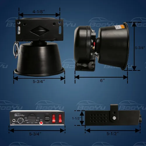 Miniatura 7 de Cuerno de sirena de policía 12V para vehículos, sistema PA de sirenas de emergencia para camión de ambulancia de bomberos, altavoz rectangular 9
