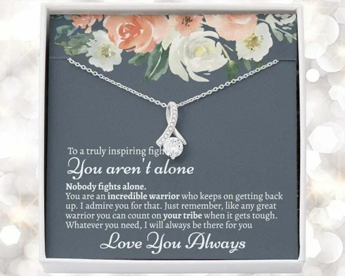Joyería con tarjeta de mensaje, regalos personalizados, collar hecho a mano, collar con tarjeta, tarjeta de mensaje y caja que no estás solo, collar