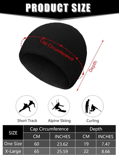 Miniatura 3 de 4 gorras de calavera para hombre, gorro de forro polar suave, grueso, resistente al viento, para exteriores, para mujer