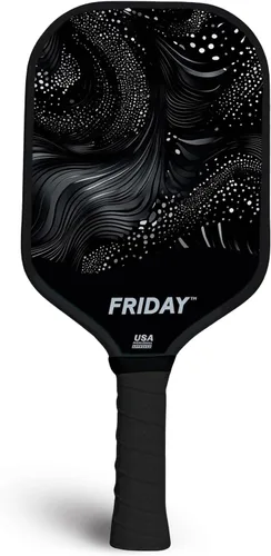 Pala de pickleball Friday, aprobada por USA Pickleball, fibra de carbono duradera, diseño de cuerpo único termoformado, núcleo de panal, superficie