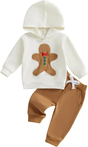 Miniatura 50 de Conjunto de ropa de otoño e invierno para bebé y niño, sudadera larga con capucha y pantalones para niños pequeños, 6, 12, 18, 24 meses, 2T