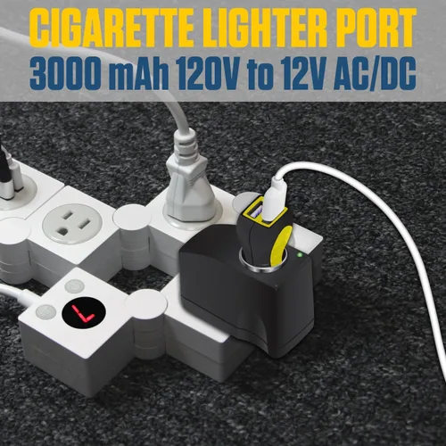 Miniatura 5 de Cellet Adaptador de CA a CC, convertidor de corriente de 120 V/110 V a 12 V CA/CC, enchufe para encendedor de cigarrillos de automóvil